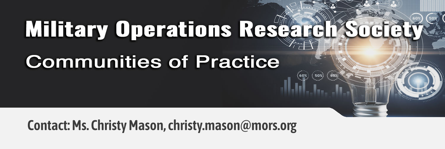 Communities of Practice header banner with instructions to contact Christy Mason at christy.mason@mors.org for more information.