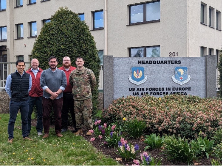 USAFE-AFAFRICA Modeling, Simulation, and Analysis Team (L-R: Andrew Pinto, Michael Farrey, Thomson McFarland, Richard Stinson, Capt Pat Kelly)